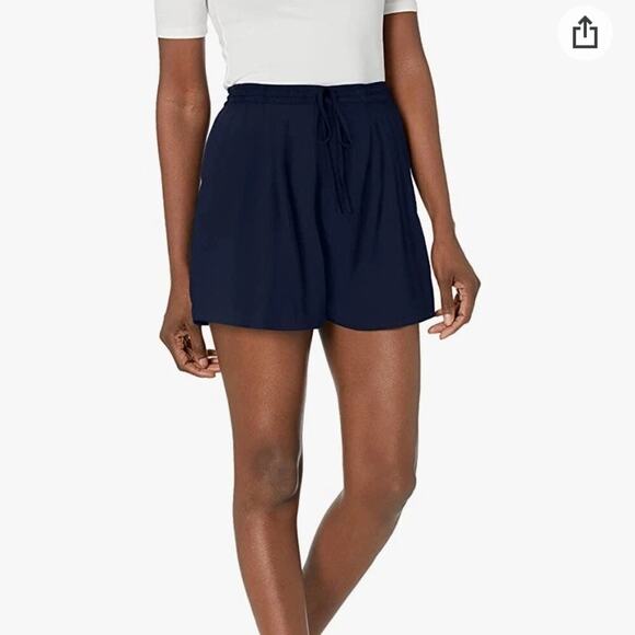 J Crew High Rise Dressy Pull On Tassel Drawstring Waist Tie Short XXS Navy Blue - Picture 1 of 15